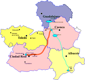Tubería Manchega, mapa del agua