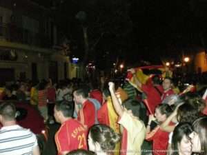 La plaza Cervantes a tope