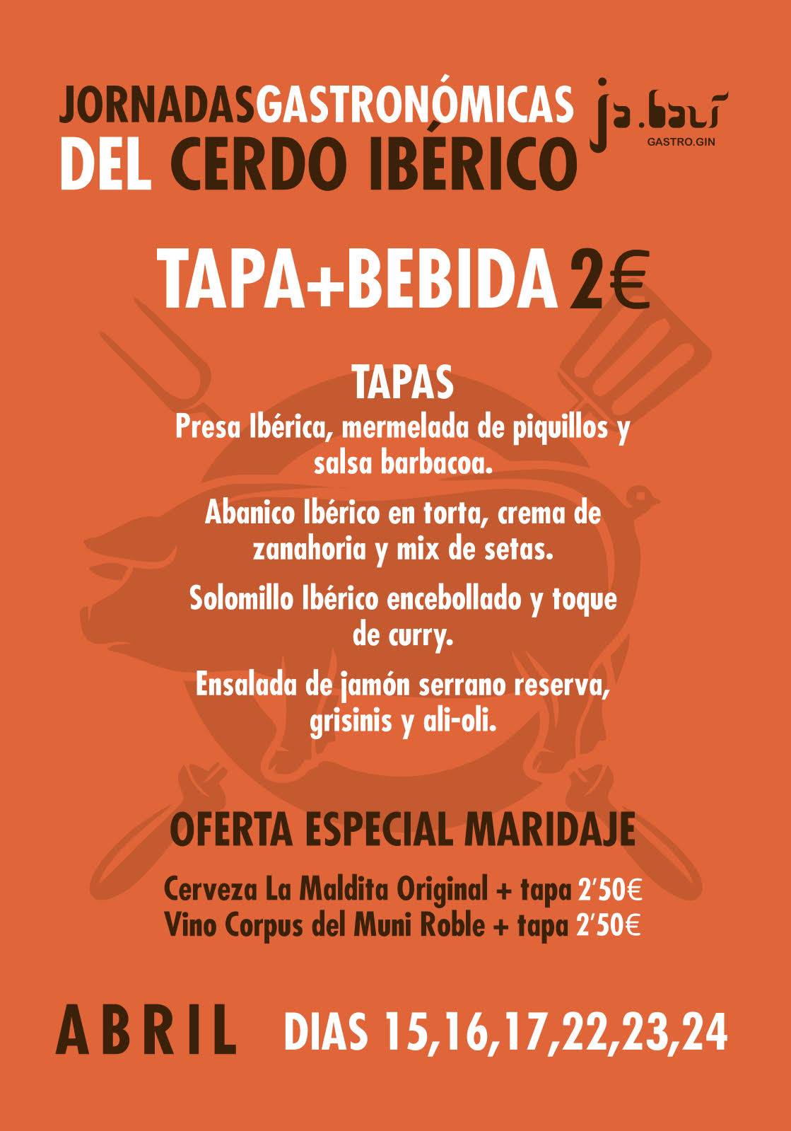 carta de las jornadas gastronomicas del cerdo iberico