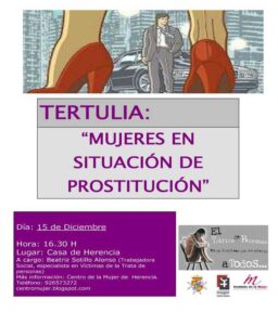 Cartel tertulia Centro de la Mujer de Herencia