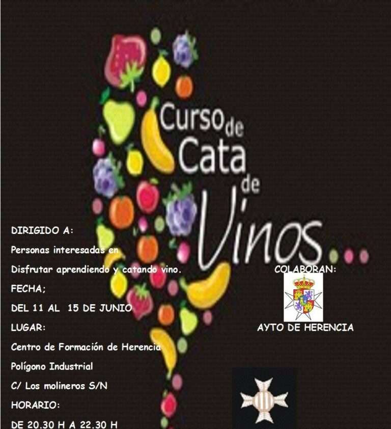 Cartel curso cata de vino Herencia