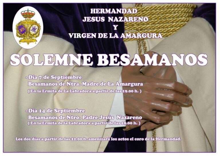 Besamanos de la Virgen de la Amargura y Jesús Nazareno