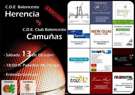 cartel partido baloncesto Herencia-Camuñas