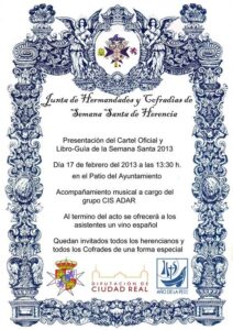 Cartel oficial presentación libro-guía y cartel de la Semana Santa herenciana 2013 Cartel oficial presentación libro-guía y cartel de la Semana Santa herenciana 2013