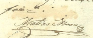 Firma de Matías de Mora López