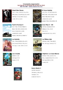 cartelera de cinemancha del 24 al 30 de mayo