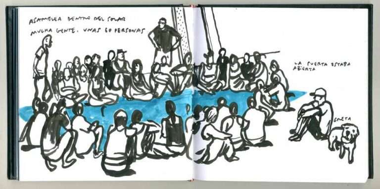 Dibujo de una asamblea tomado de la web lavapies.tomalosbarrios.net