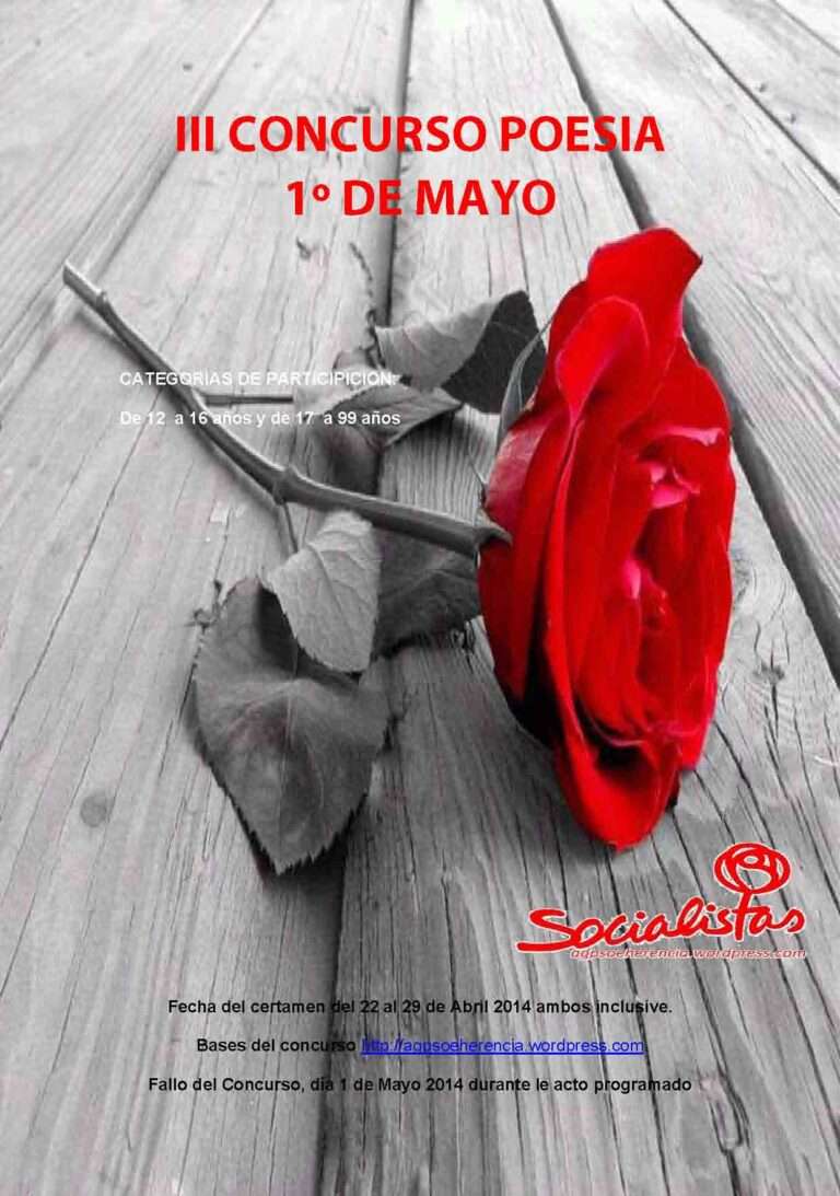 Herencia cartel concurso poesia primero de mayo psoe