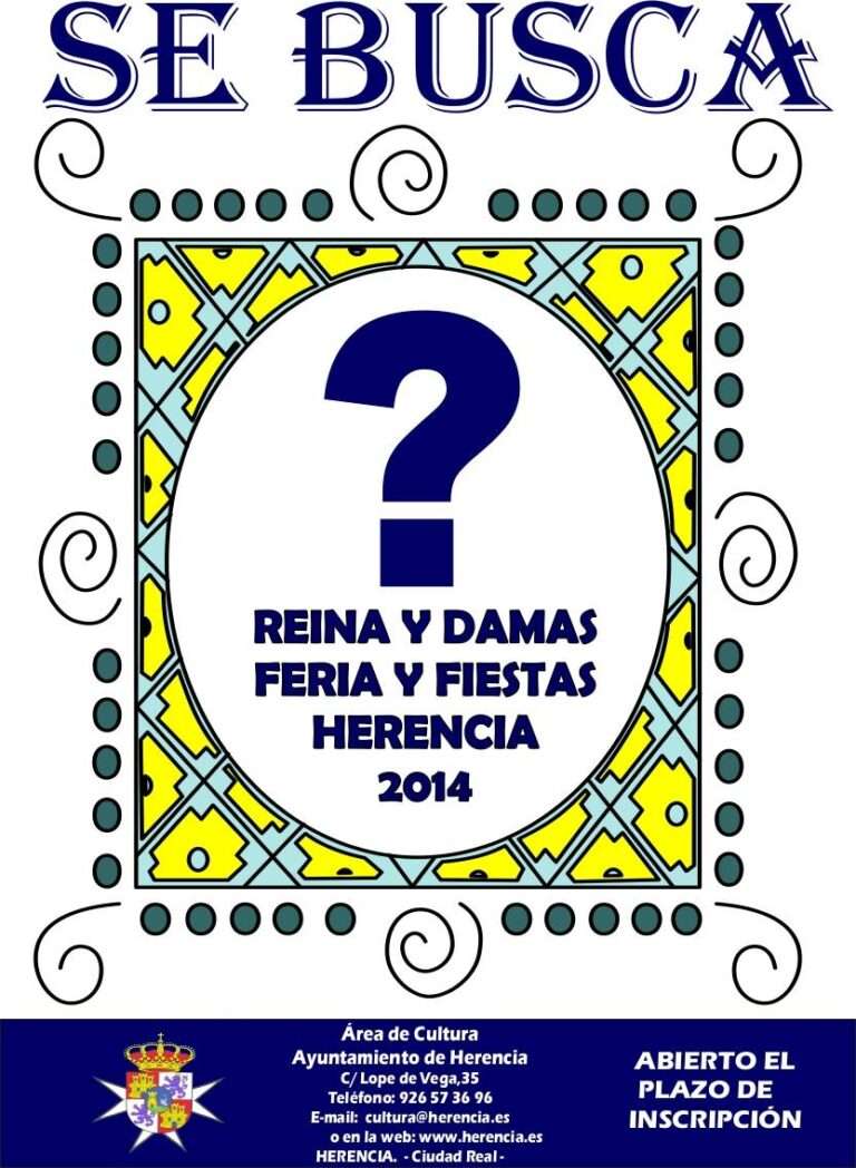 Cartel búsqueda de la Reina y Damas de Herencia 2014
