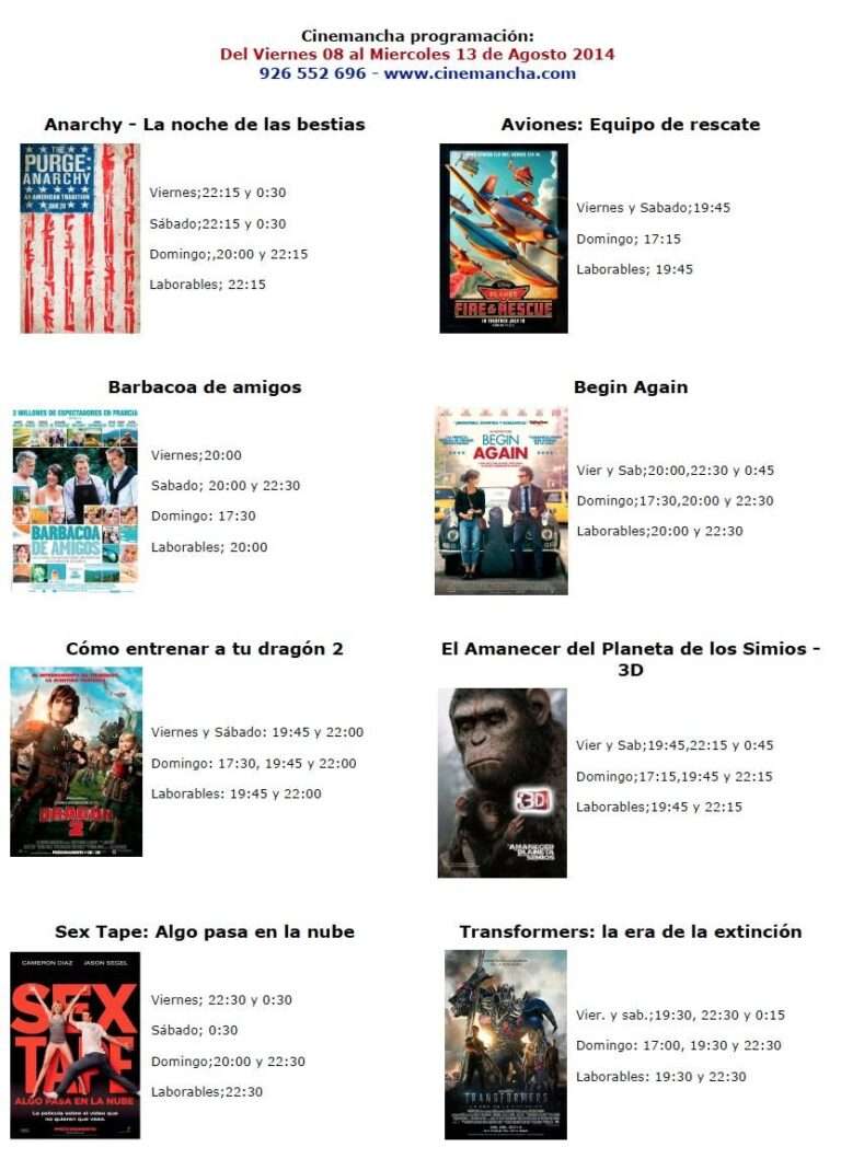 cinemancha: cartelera cine 8 a 13 agosto 2104