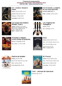 cartelera de cinemancha del 12 al 18 de diciembre