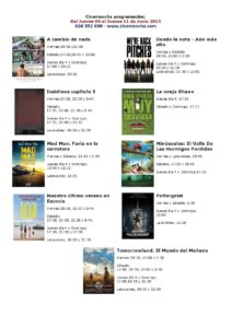 cartelera de cinemanca del jueves 04 al jueves 11 de junio