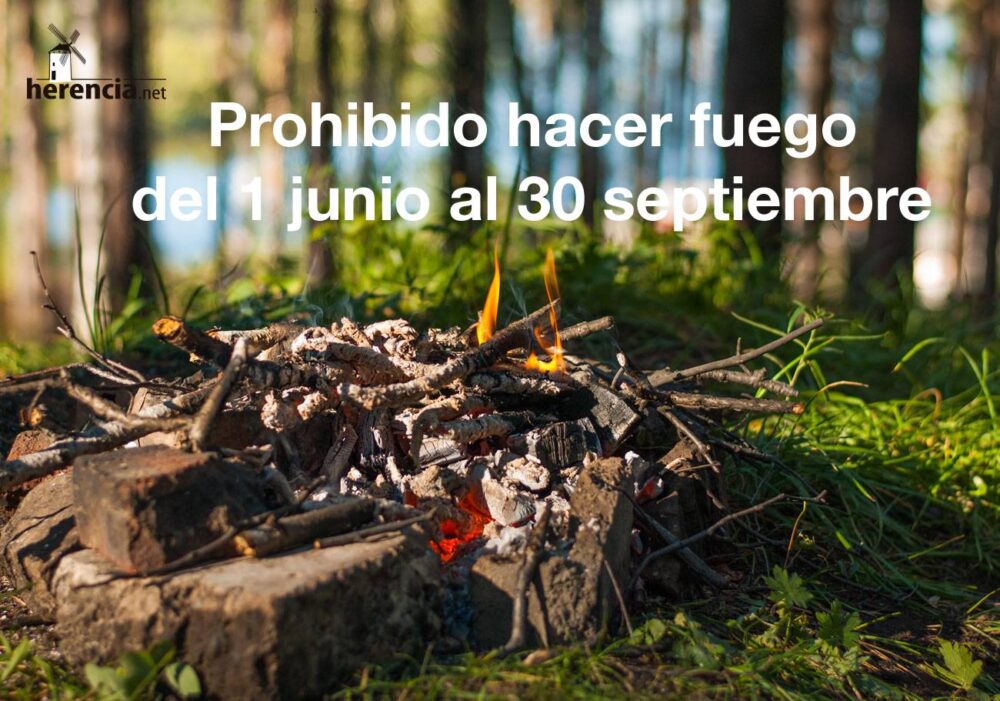 Prohibido hacer fuego al aire libre y barbacoas - Herencia (Ciudad Real)