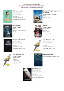 cartelera del viernes 03 al jueves 09 de julio