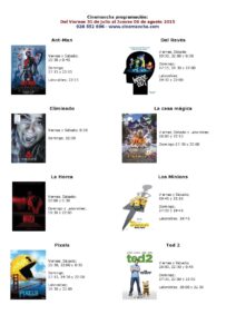 cartelera de cinemancha del viernes 31 de julio al jueves 6 agosto
