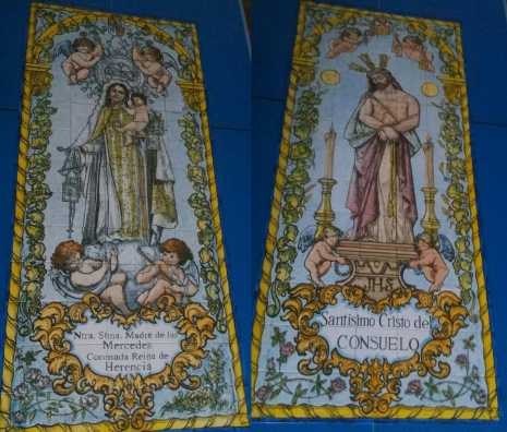 Mosaicos que el Ayuntamiento ya tenía preparados para sustituir las placas de la fachada del Convento de Herencia