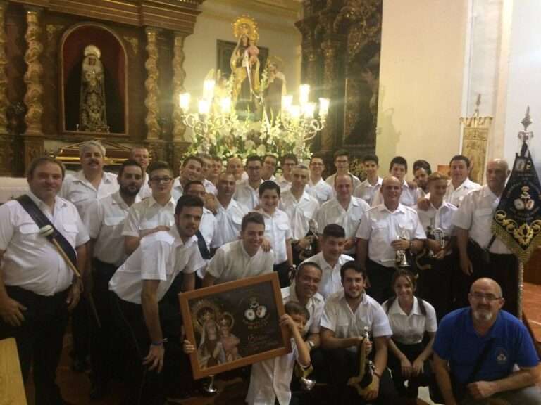 Banda de los Siete Pasos en la celebración del día de la Virgen del Carmen. Fotos twitter @bandasietepasos