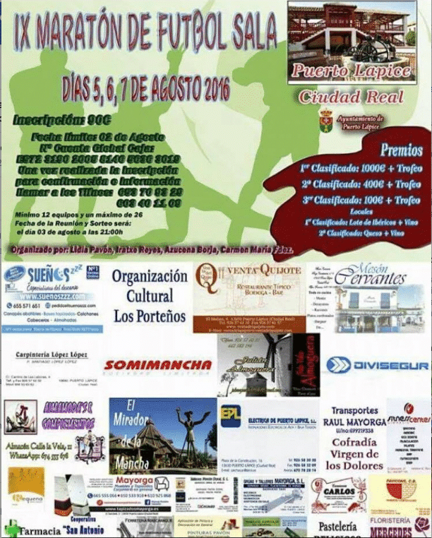 cartel de Maraton futbol sala de puerto lapice