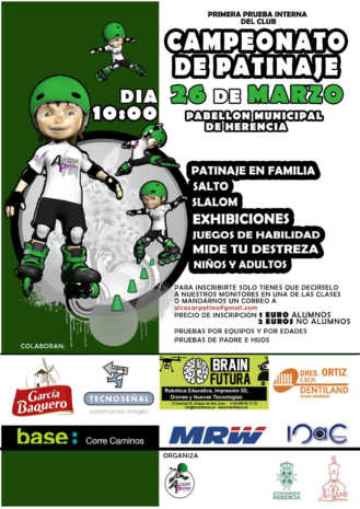 El Proximo 26 De Marzo Tendra Lugar Un Campeonato De Patinaje