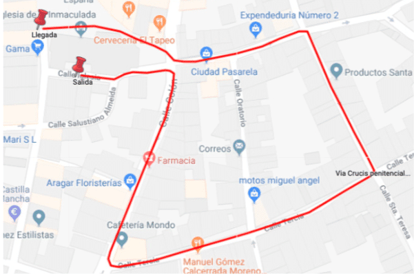 Vía crucis penitencial. Recorrido Itinerario Vía Crucis Penitencial Herencia 2019 - Vía crucis penitencial. Recorrido