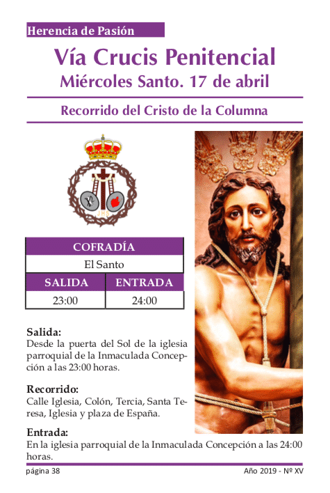 Vía crucis penitencial. Recorrido Vía Crucis Penitencial de Herencia - Vía crucis penitencial. Recorrido