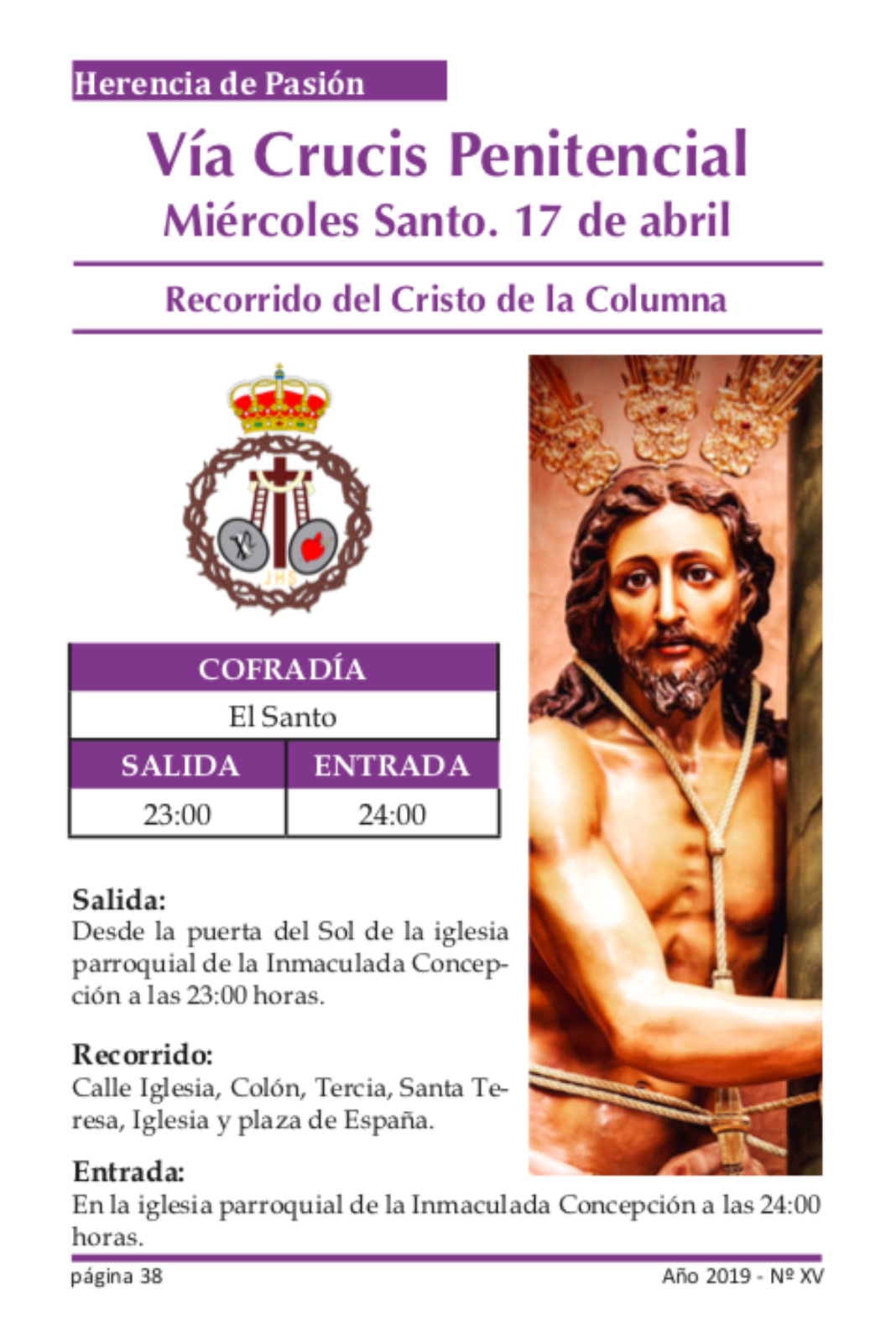 Vía Crucis Penitencial. Recorrido