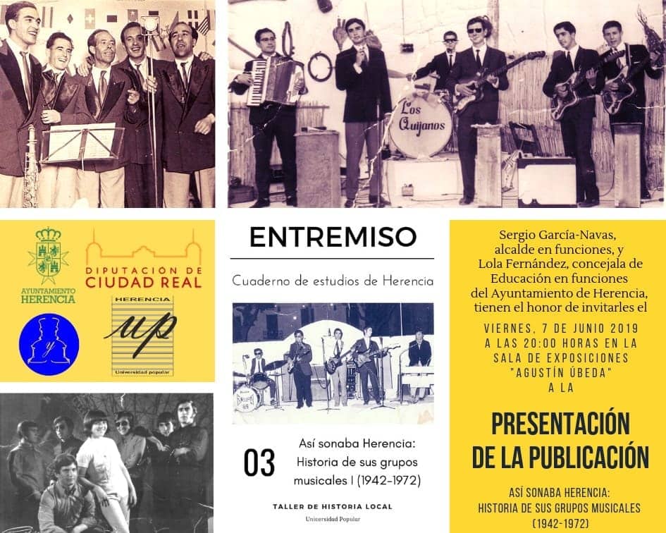 El viernes 7 de junio se presenta un "Entremiso" dedicado a las orquestas de música de Herencia 6