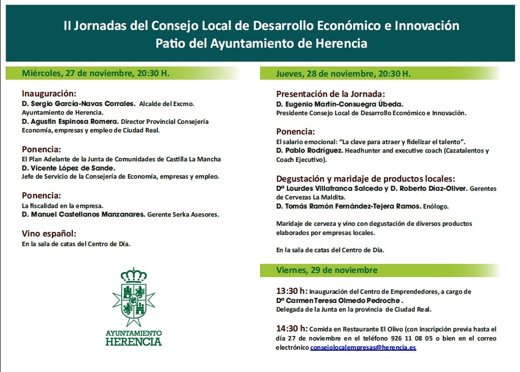 Segundas jornadas del Consejo Local de Desarrollo Económico e Innovación II Jornadas del Consejo Local de Desarrollo Económico e Innovación 2 - Segundas jornadas del Consejo Local de Desarrollo Económico e Innovación