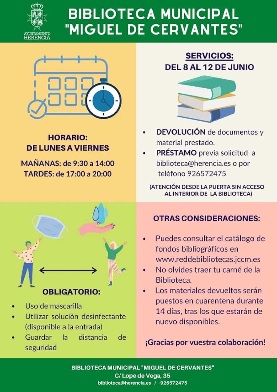 La Biblioteca Municipal “Miguel de Cervantes” comenzará a prestar servicios básicos el próximo lunes 3