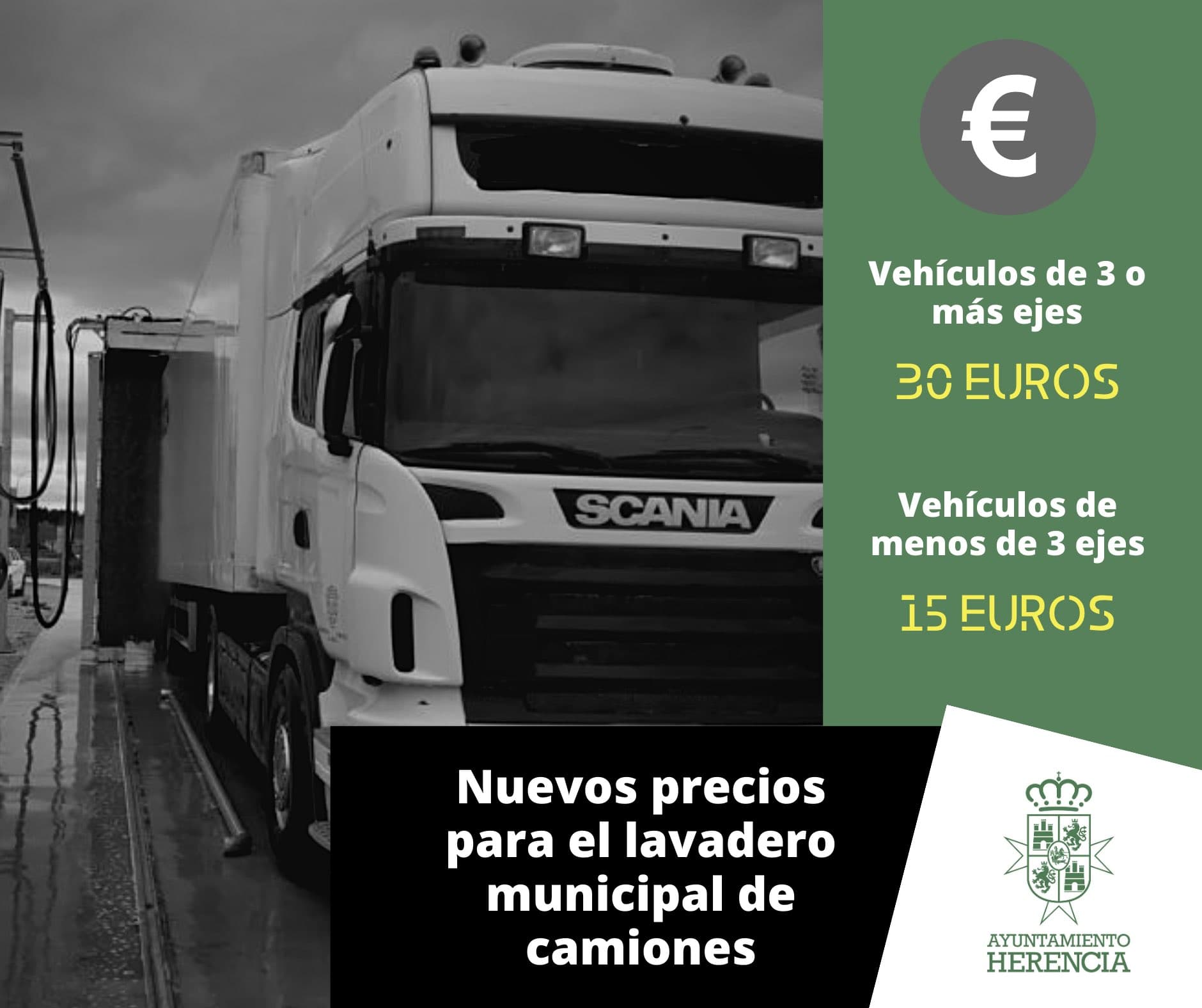 La tasa del lavadero municipal de camiones en Herencia actualizada a la baja 3
