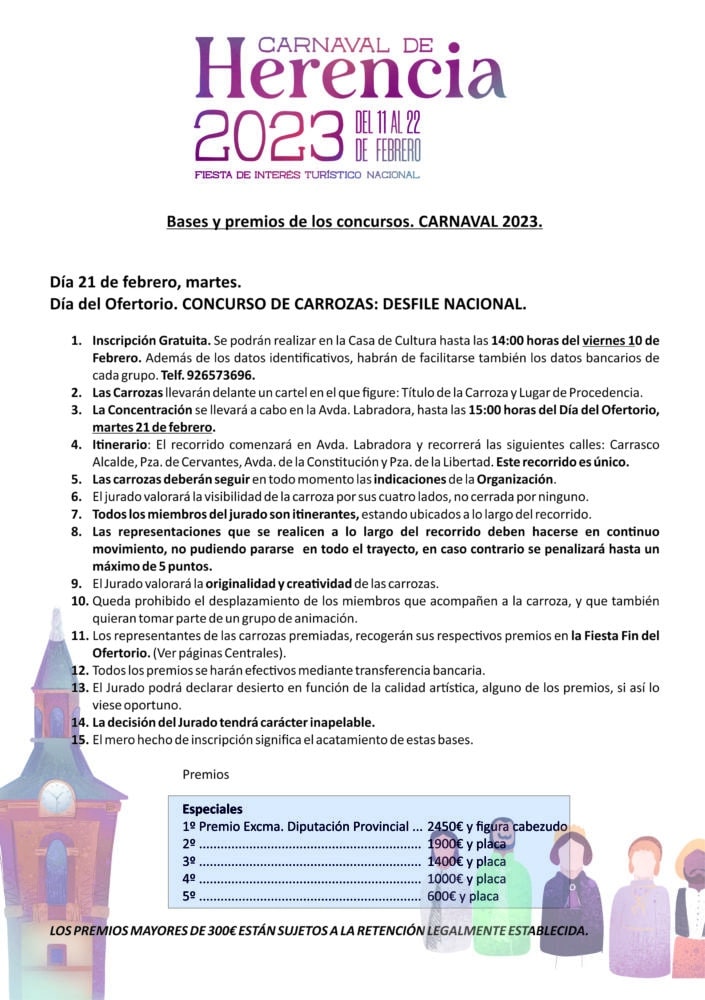 Presentadas las bases del gran Desfile Nacional del Ofertorio del Carnaval herenciano 1