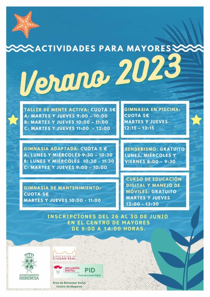 El Centro de Mayores de Herencia lanza su Curso de Verano 2023 con una variada oferta de actividades 1