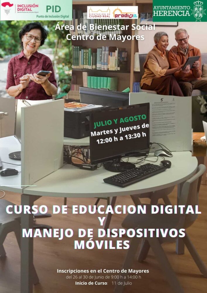Curso de educación digital y manejo de dispositivos móviles para los mayores de Herencia 1