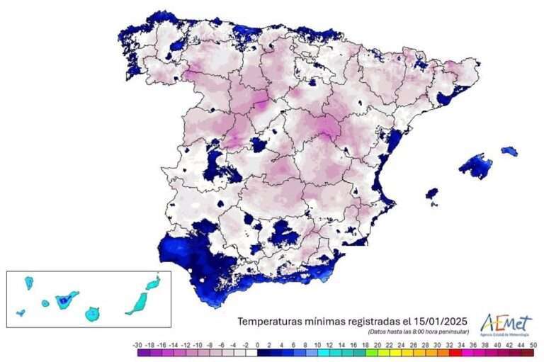 Molina de Aragón (Guadalajara) y Tembleque (Toledo) marcan mínimas inferiores a -10ºC este miércoles