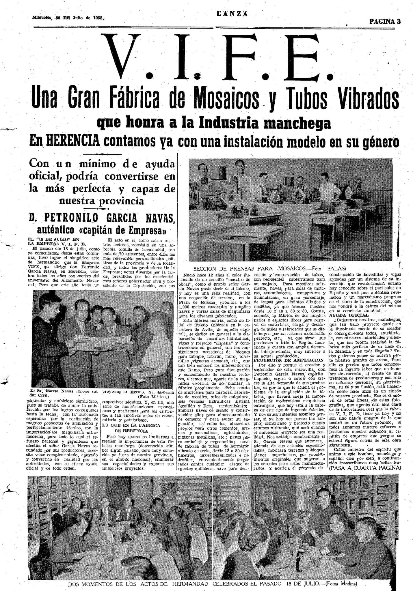 Herencia recupera su memoria industrial con las imágenes de la fábrica de mosaicos V.I.F.E., publicadas en 1958 1