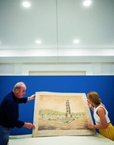 Encuentran por sorpresa en el Archivo de Ciudad Real un proyecto de monolito de 10 metros en homenaje a Cervantes del 47