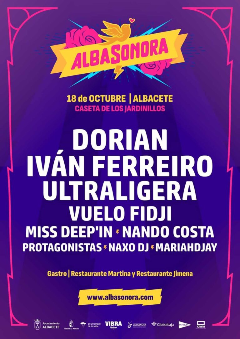 Dorian, Vuelo Fidji y Miss Deep'in en el Festival Albasonora 2025 en Albacete el 18 de octubre