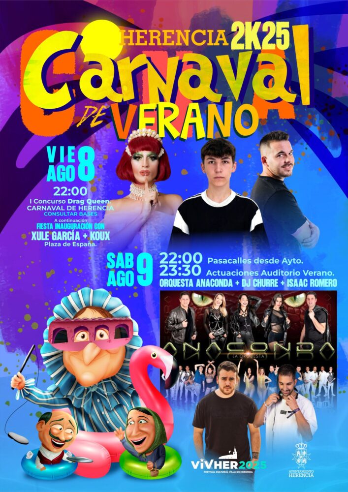 Herencia celebra por todo lo alto su Carnaval de Verano 2025 con doble jornada y un esperado concurso Drag Queen 2