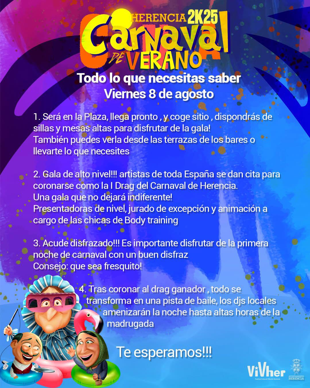 Herencia se prepara para vivir un Carnaval de Verano inolvidable los días 8 y 9 de agosto 1