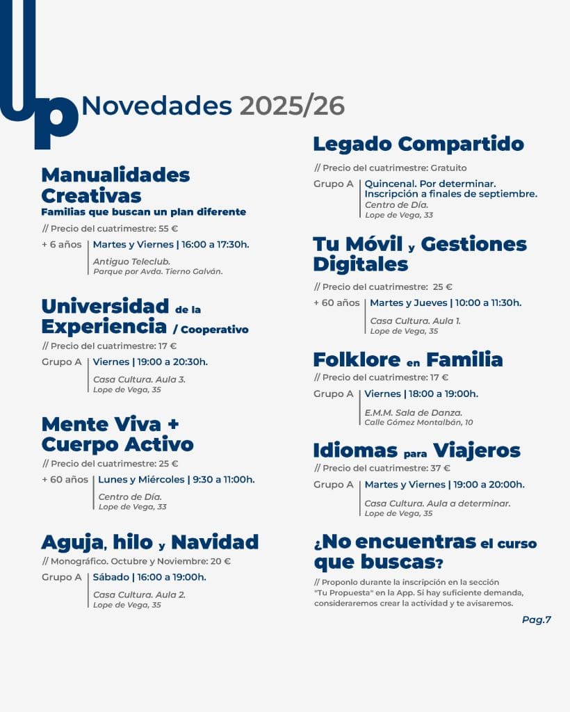 La Universidad Popular de Herencia presenta su programa más ambicioso para el curso 2025-2026 2