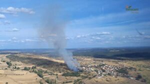 Extinguido el incendio declarado este sábado en la pedanía de Torrecuadrada de los Valles (Guadalajara)