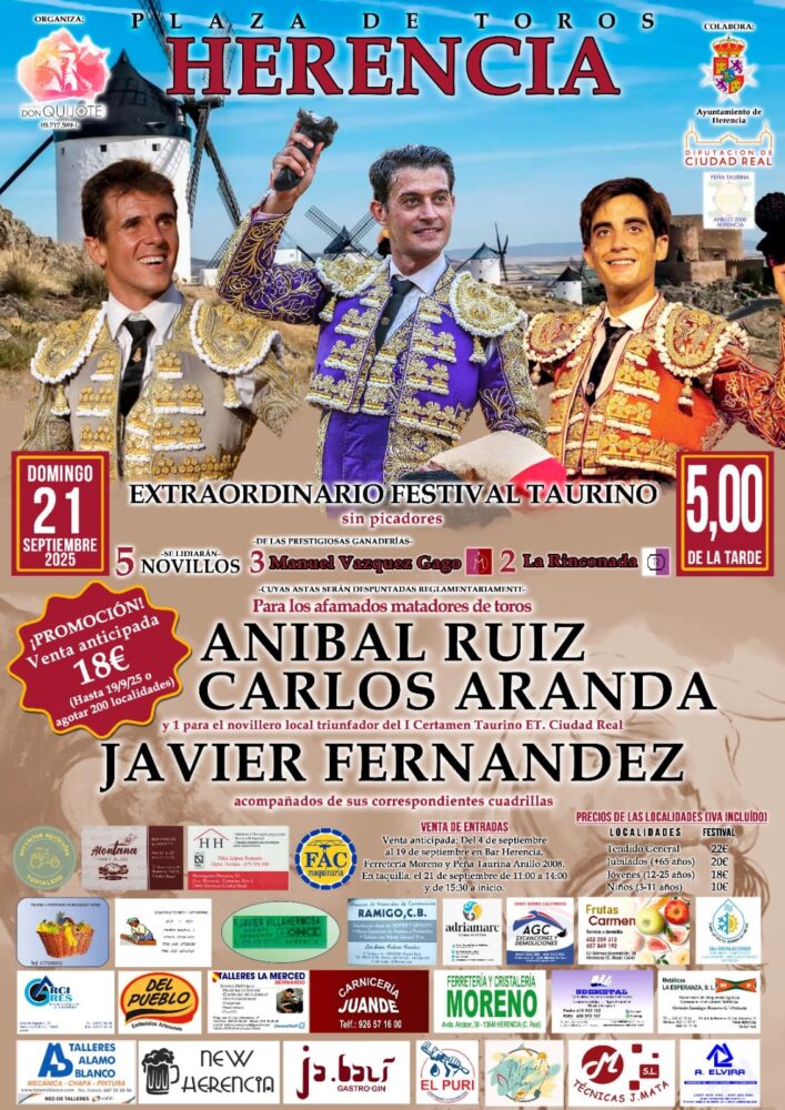Herencia presenta el cartel de su Festival Taurino en honor a la Virgen de las Mercedes 1