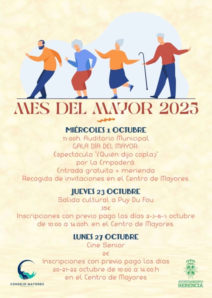 Herencia celebra el Mes del Mayor 2025 con un programa lleno de cultura, ocio y convivencia 1