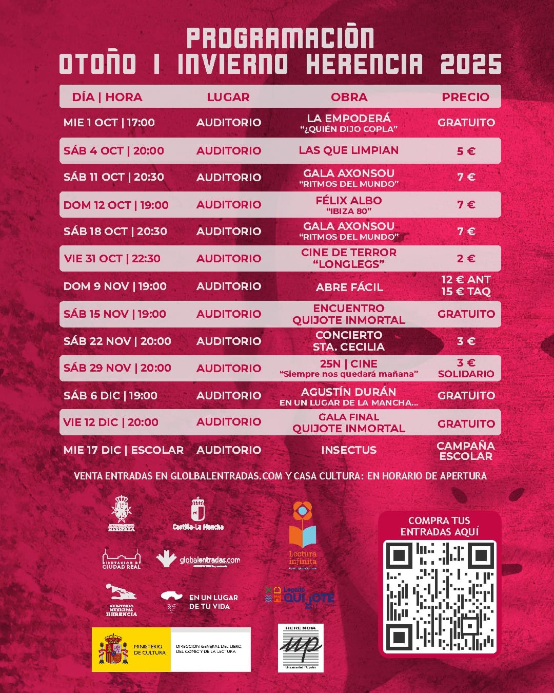 Herencia presenta la programación cultural del Auditorio Municipal para otoño e invierno 2025 1