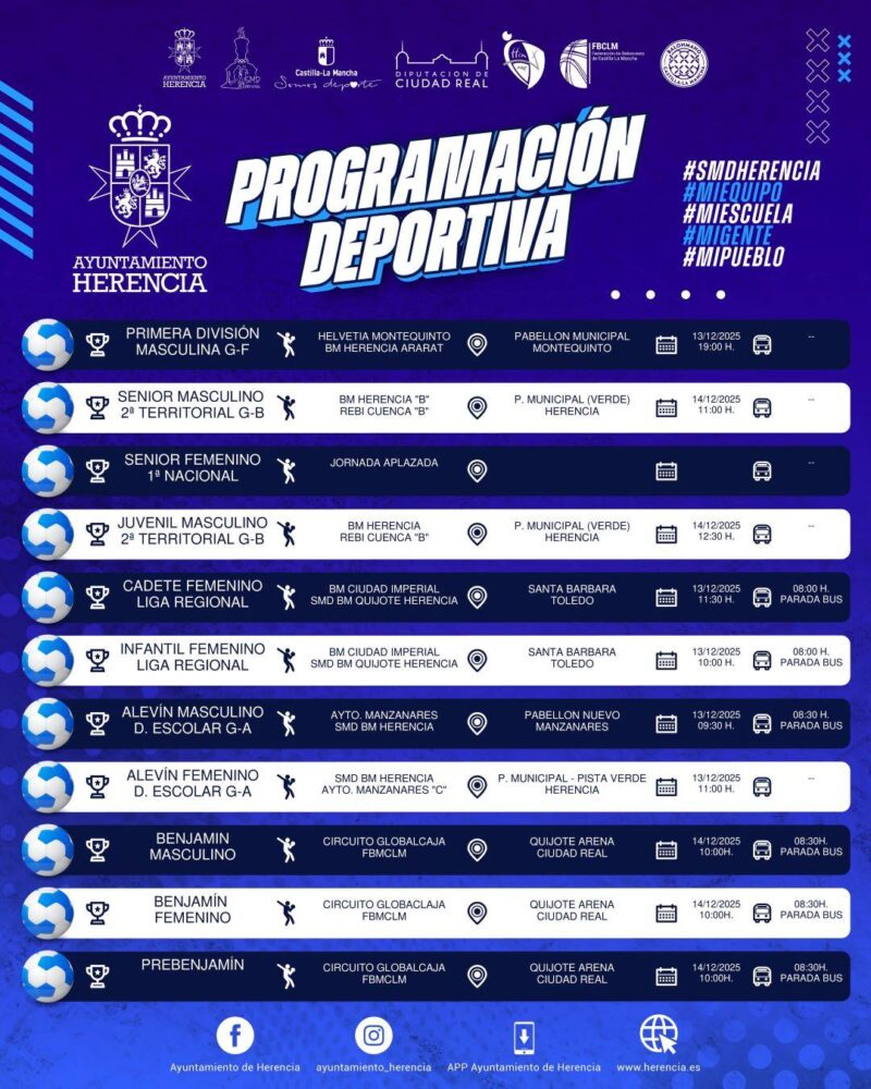 Fin de semana a todo deporte en Herencia: guía completa de partidos (12–14 de diciembre) 3