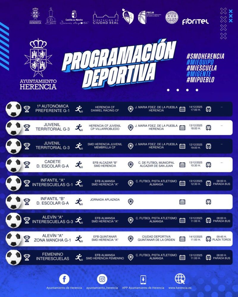 Fin de semana a todo deporte en Herencia: guía completa de partidos (12–14 de diciembre) 1
