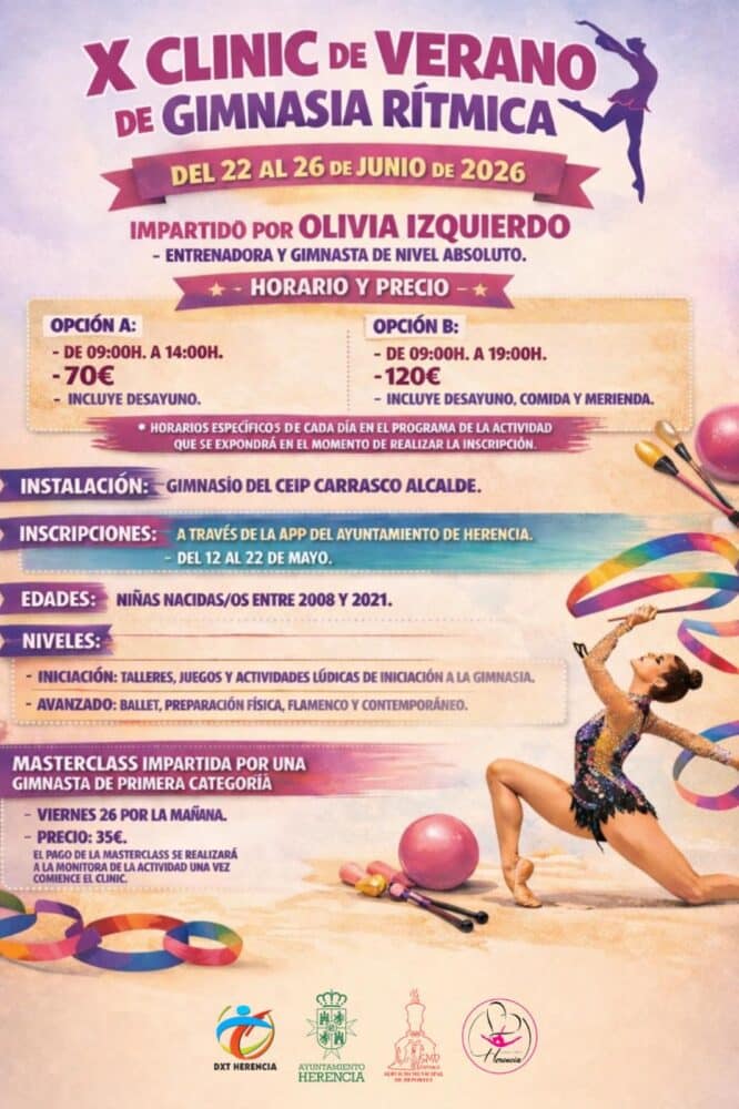 El X Clinic de Gimnasia Rítmica de Herencia se celebrará del 22 al 26 de junio con horario ampliado 1