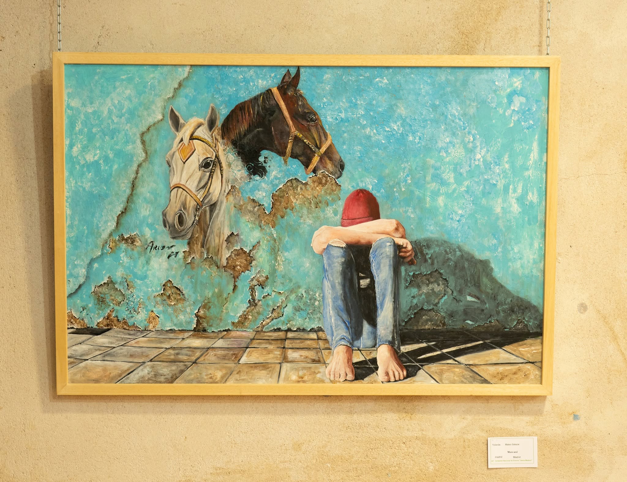 Obra del Certamen Nacional de Pintura Jesús Madero colgada en la exposición
