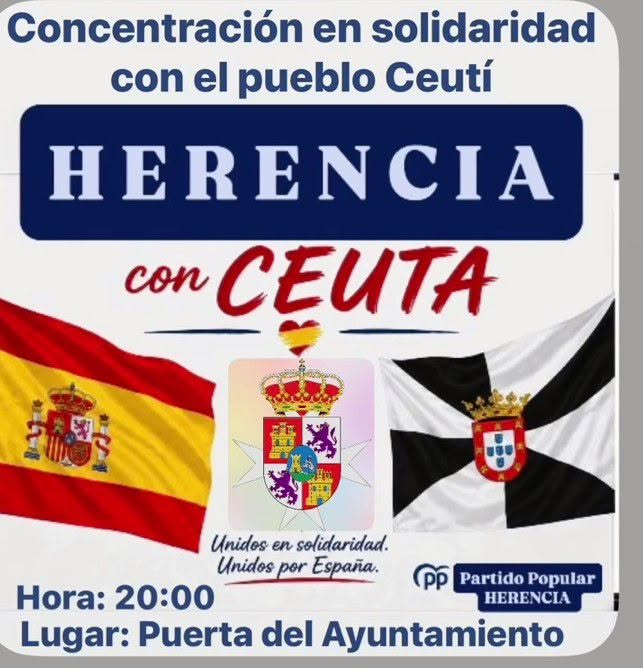 PP y Vox convocan en Herencia concentraciones de apoyo a Ceuta este miércoles 1